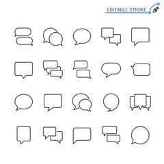 Speech bubble line icons. Editable stroke. Pixel perfect.