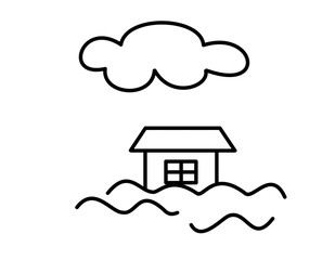 家雲洪水(線画)