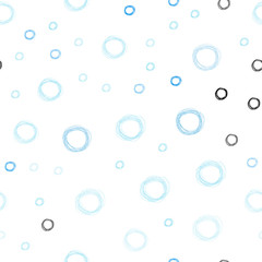 Light BLUE vector seamless background with bubbles.