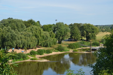 Fototapeta na wymiar Weser - Schiffsanleger, Porta Westfalica