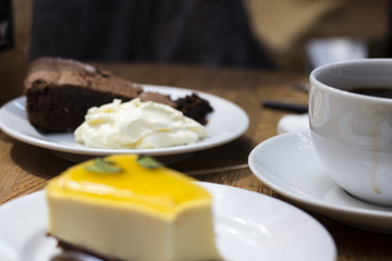 Eating desserts in a restaurant in Sweden  