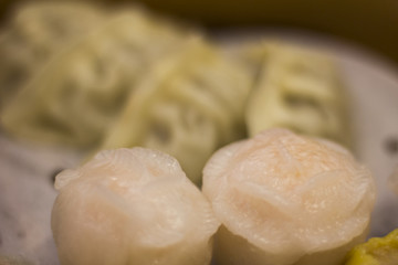 Eating dim sum in a restaurant  