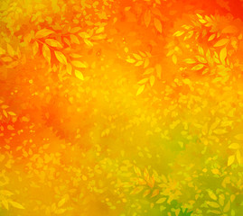 Fototapeta premium Jesieni tło z liśćmi i gałąź