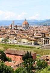 Obraz premium cityscape view of Florence or Firenze city Italy - Basilica of Saint Mary of the Flower - Florence Cathedral view