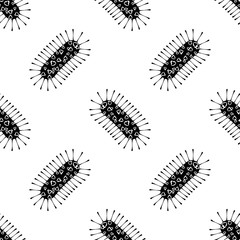 Bacteria Icon, Bacteria Seamless Pattern