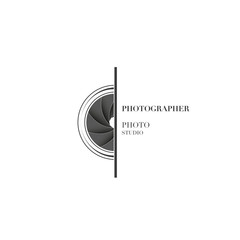 Abstract camera logo vector design template for professional photographer or photo studio