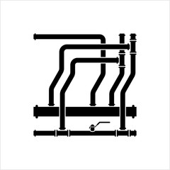 Pipe Icon, Pipe Fitting Icon, Water, Gas, Oil Pipeline, Plumbing Work