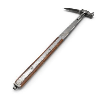 Medieval Military Hammer on white. 3D illustration