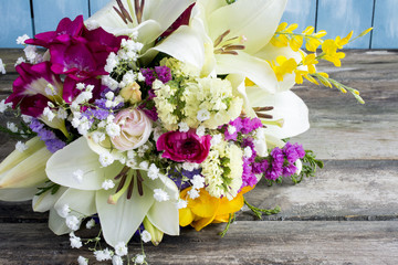 Bouquet of varied flowers in different colors