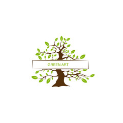 Tree logo vector design element for company