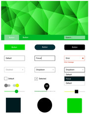 Dark Green, Yellow vector Material Design Kit with lines.