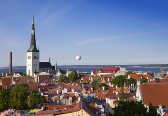 View of the old city  Tallinn from the observation deck..