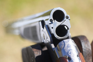 The barrel of the gun for target shooting skeet
