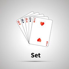 Set poker combination with shadow