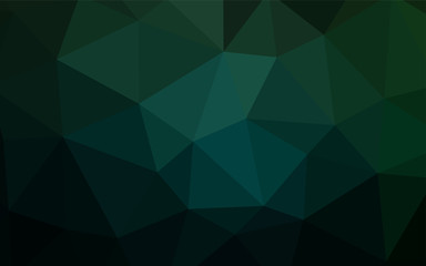 Obraz premium Dark Green vector gradient triangles template.
