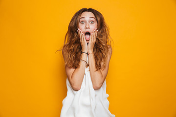 Portrait of a shocked young girl screaming