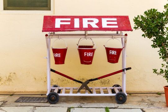 Fire Fighting Equipment In Traitional Form - With Bucket And Spade - Still Seen In India To This Day