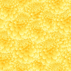 Yellow Dahlia Seamless Background
