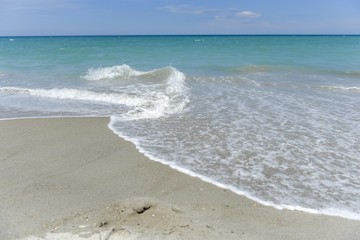 Beach, waves and blue sky