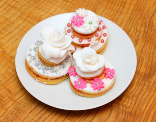 Sweets and cakes for wedding or party. Traditional food from Turkey. 