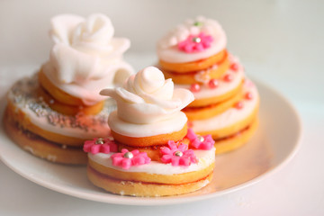 Sweets and cakes for wedding or party. Traditional food from Turkey. 