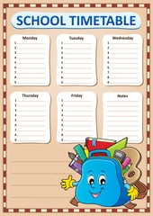 Weekly school timetable template 4
