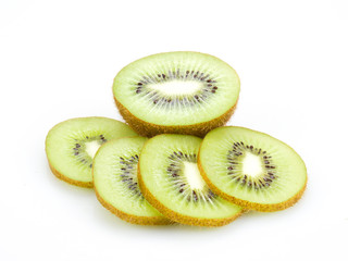 Fototapeta premium Slices kiwi fruit isolated on white background