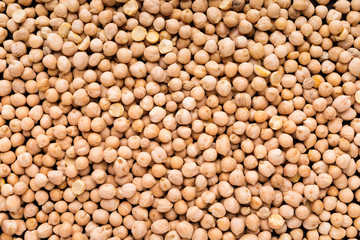 Food background from raw chickpeas