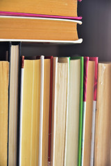 a lot of books. art soft focus