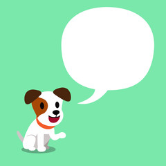 Cartoon character a jack russell terrier dog and speech bubble for design.