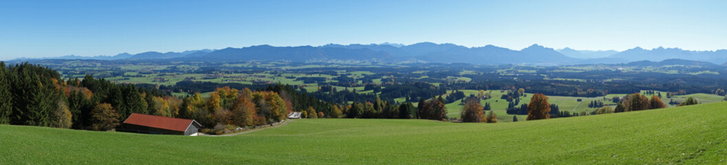 Panorama, Blick auf die allg&auml;uer Alpen im Herbst.....