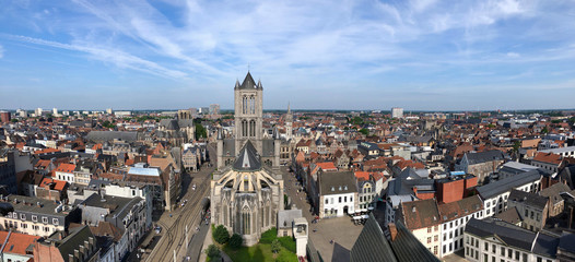 St Nicholas Church and city of Ghent - Belgium