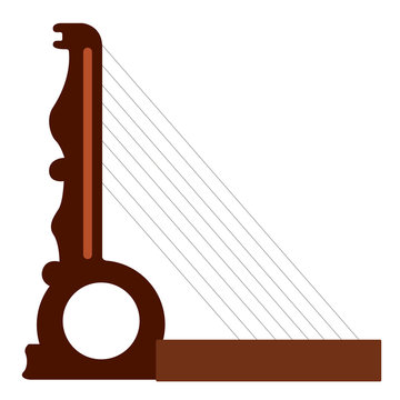 Isolated harp musical instrument
