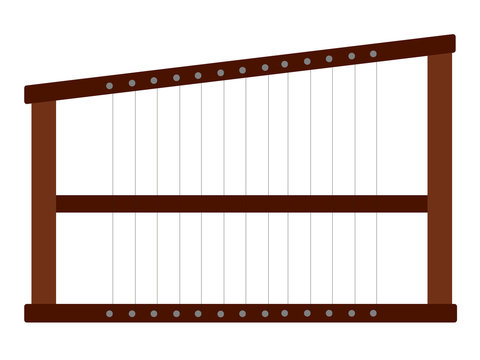 Isolated harp musical instrument