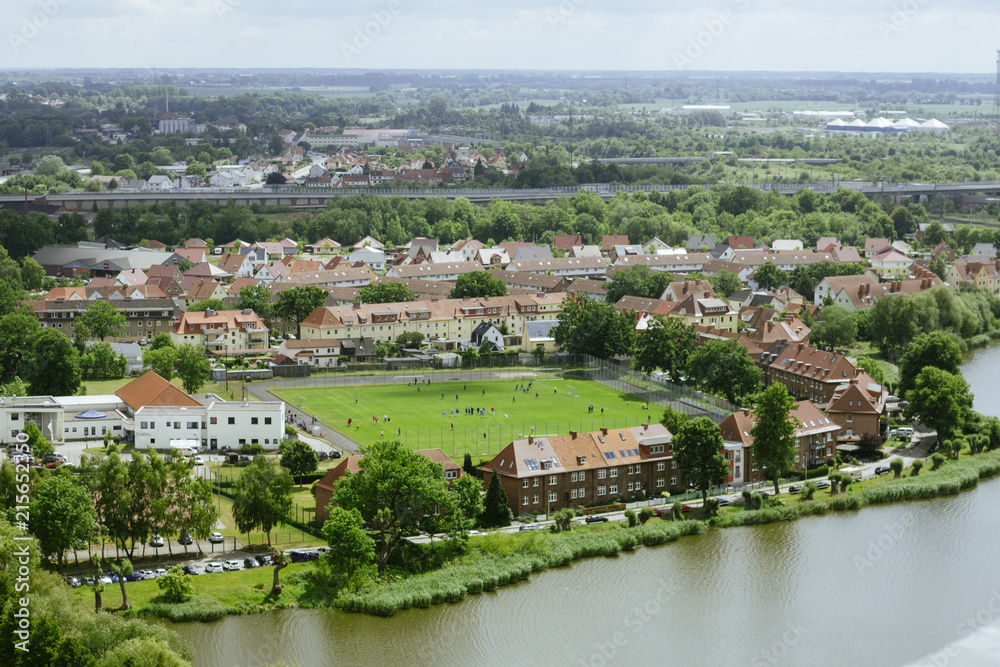 Wall mural view over stralsund city