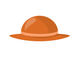 Stylish Female Summer Hat of Smooth Brown Fabric