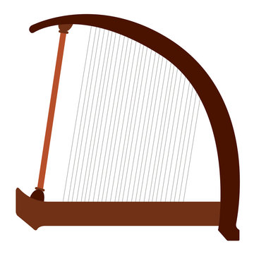 Isolated harp musical instrument