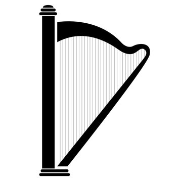 Isolated harp musical instrument icon