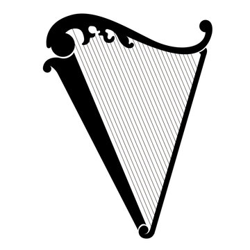 Isolated harp musical instrument icon