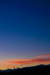 Sunset over Snow covered Mountains in Austria