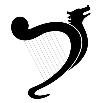 Isolated harp musical instrument icon