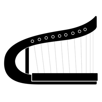Isolated harp musical instrument icon