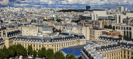 Paris aerial view before the storm. France.