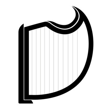 Isolated harp musical instrument icon