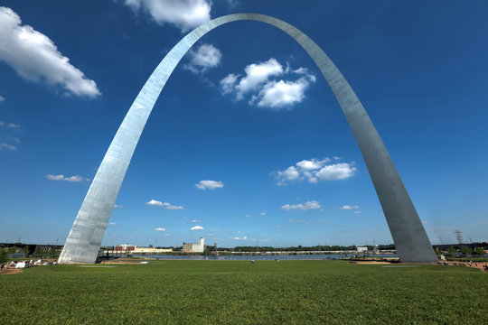 St. Louis, Missouri - May 24, 2018: The St. Louis Gateway Arch in Missouri located at the Gateway Arch National Park.