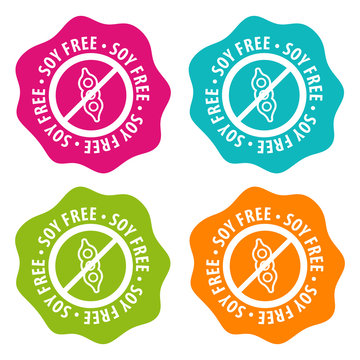 Soy free Badges. Eps10 Vector.