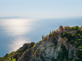 Fototapeta na wymiar view of monastery building on Mount Athos, Greece