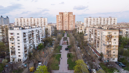 Aerial view of residential buildings in Kiev, Ukraine