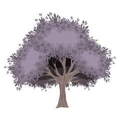 tree painted watercolor style vector illustration design