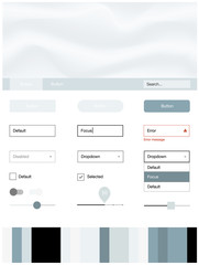 Light BLUE vector ui kit with bubble shapes.